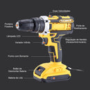 (OFERTA RELÂMPAGO) Conjunto 4 em 1: Furadeira ForceTitan 48V™ + CAIXA DE FERRAMENTAS + BRINDES