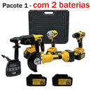 (OFERTA RELÂMPAGO) Conjunto 4 em 1: Furadeira ForceTitan 48V™ + CAIXA DE FERRAMENTAS + BRINDES